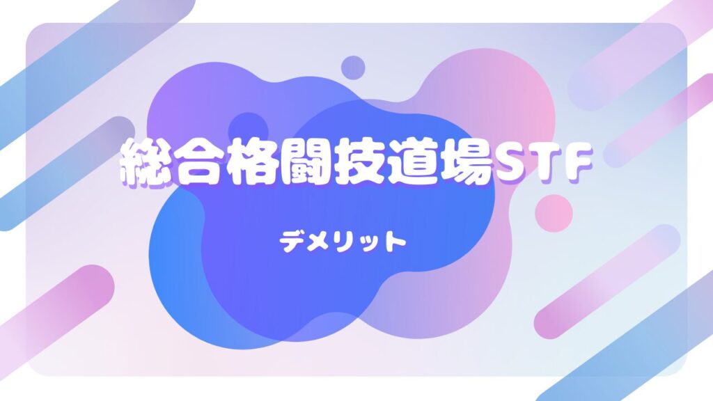 総合格闘技道場STF デメリット